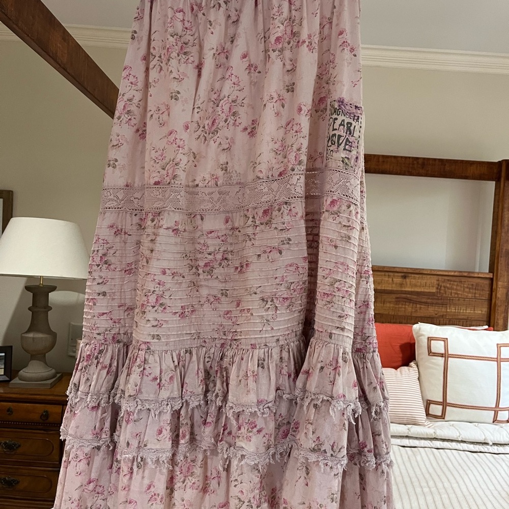 Magnolia Pearl Delicate Pink Floral Maxi Skirt